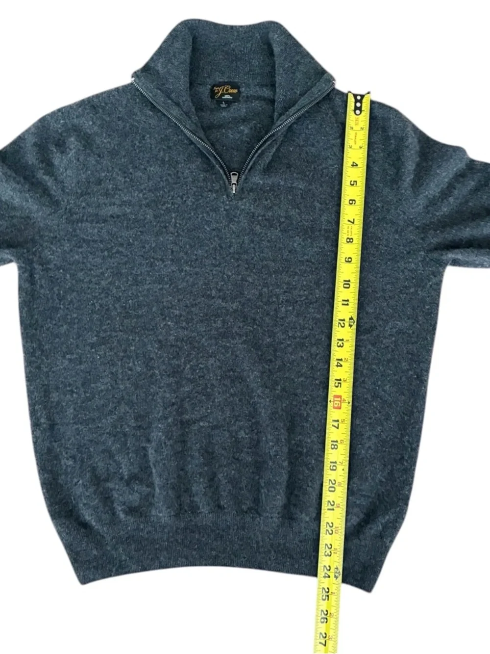 J.Crew Cashmere Quarter-Zip Heathered Charcoal Gray Men’s Sweater Size Large